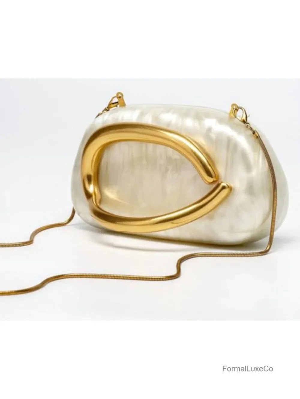 Y2K Vegan Leather Clutch Crossbody Bag with Metal Handle